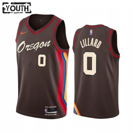 Dres Portland Trail Blazers Damian Lillard 0 2020-21 City Edition Swingman - Dječji